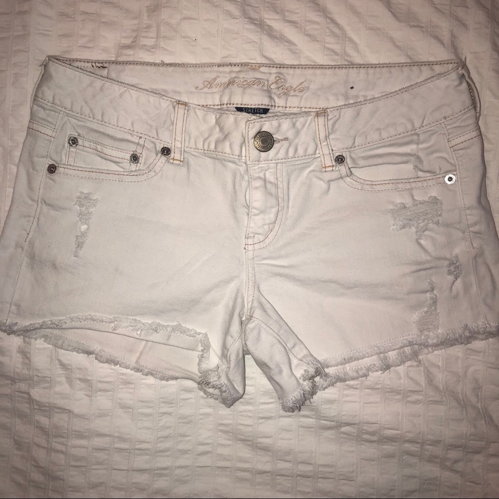 American Eagle White denim shorts